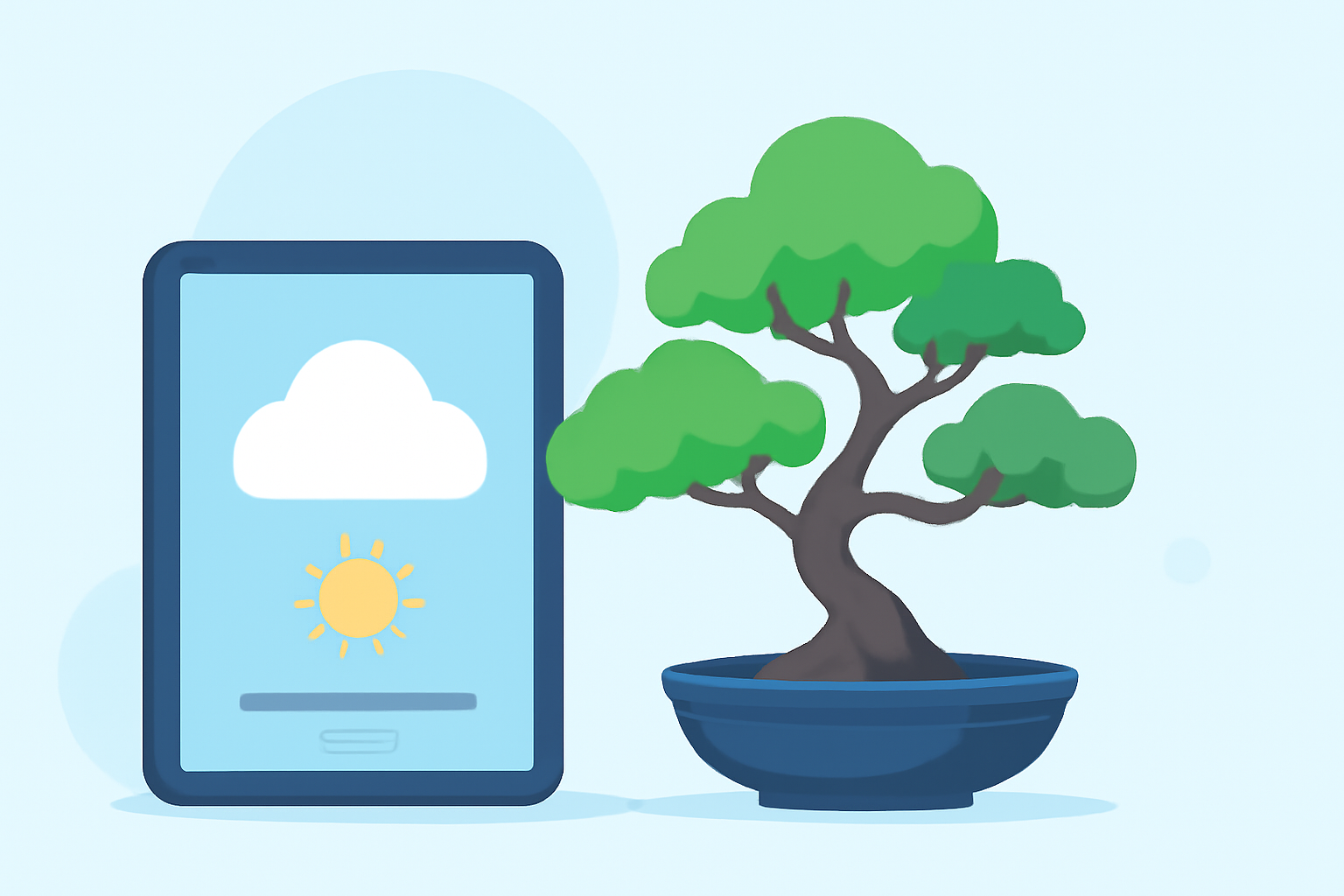 Optimizing Bonsai Care with Weather Insights on Your Tablet