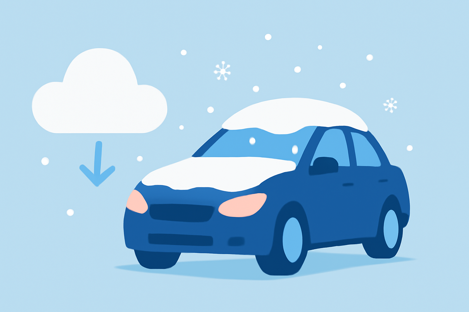 Snowstorm Preparation for Beginners in the Car