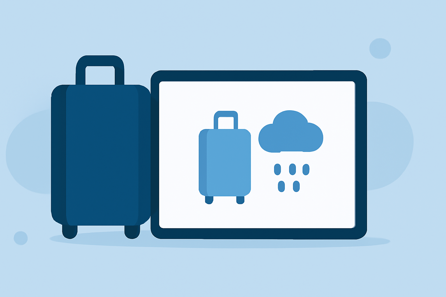 Common Weather-Aware Luggage Questions on a Tablet