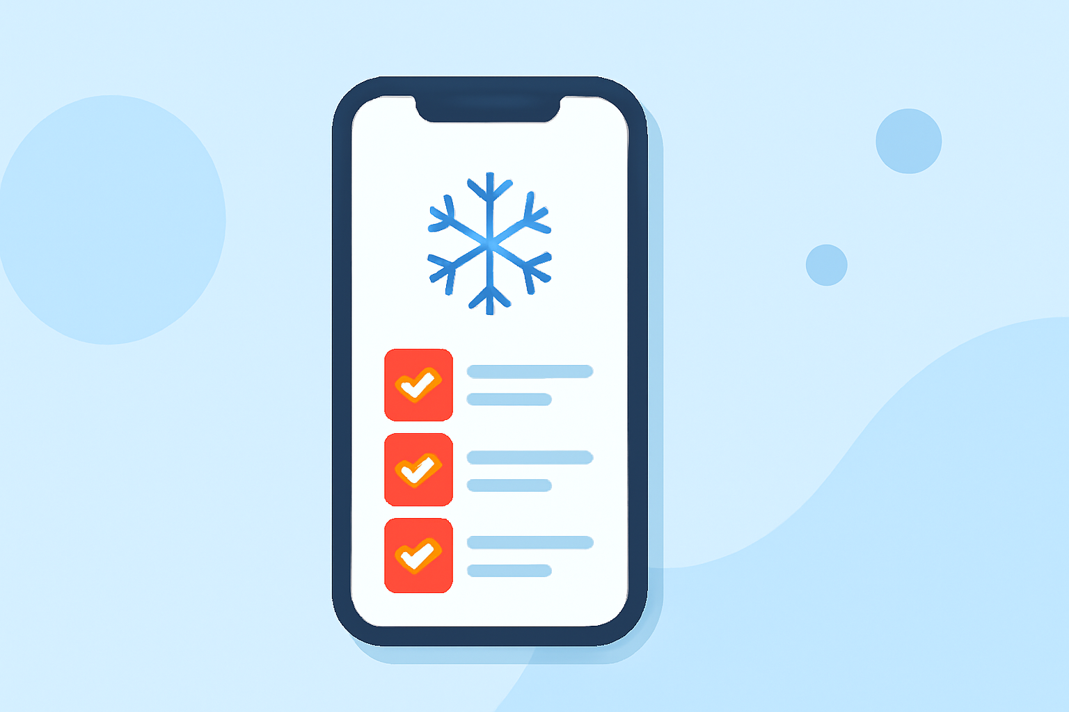 Winter Weather Outlook Checklist on iPhone