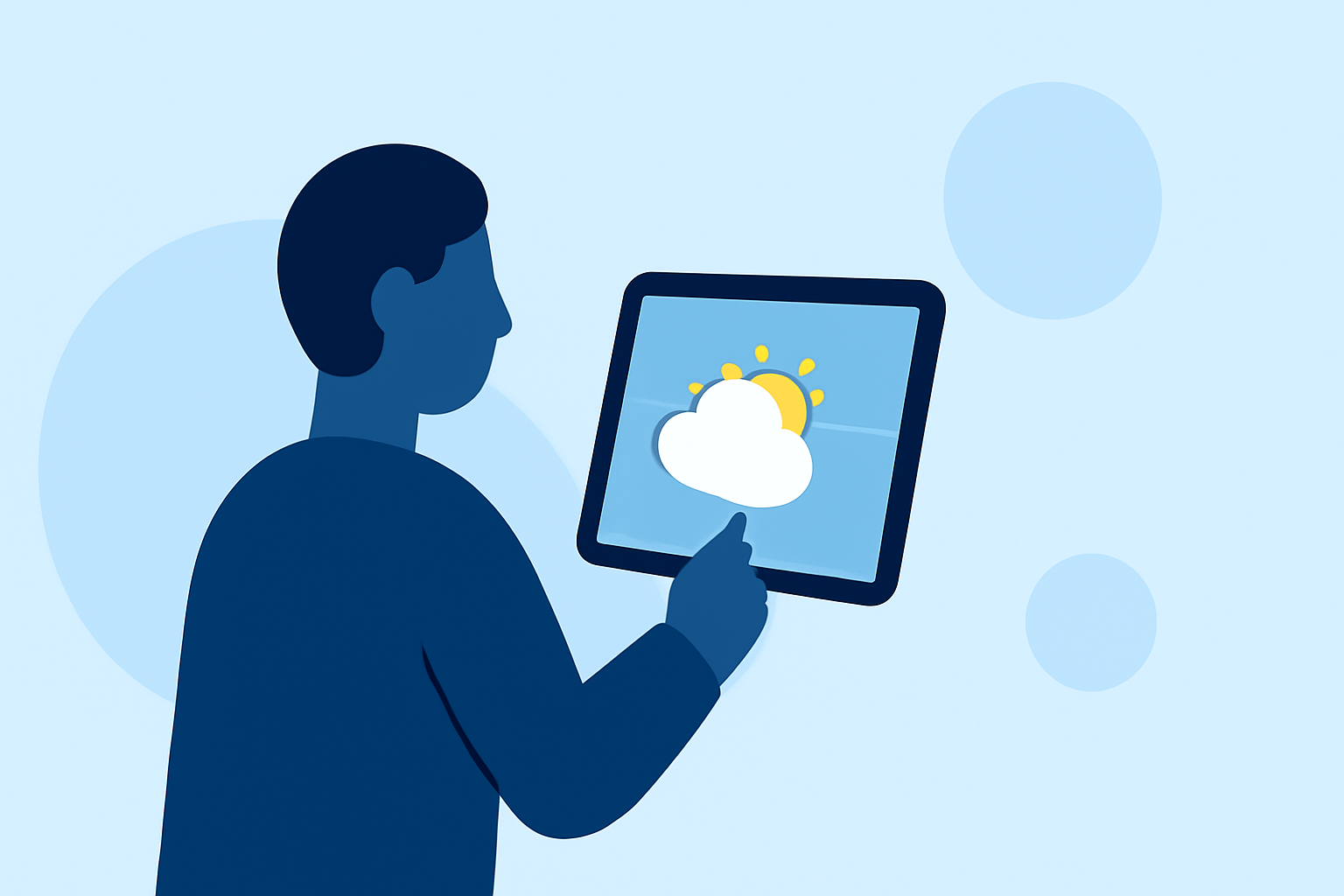 Easy Weather for Outdoor Meetings on a Tablet
