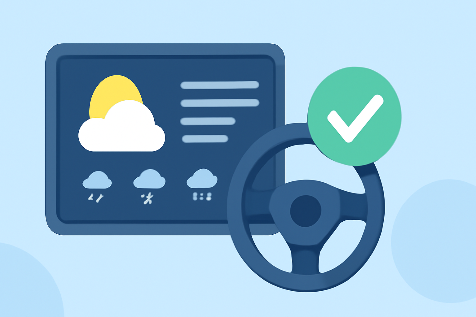 Weather Forecast Updates Checklist in the Car