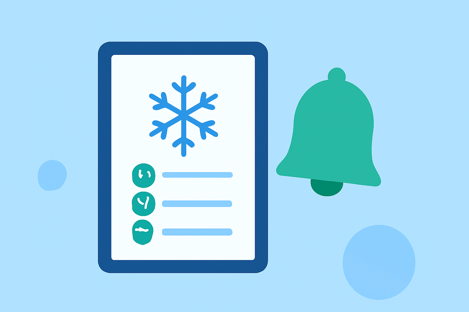 Snow Start Notifications Checklist on iPad