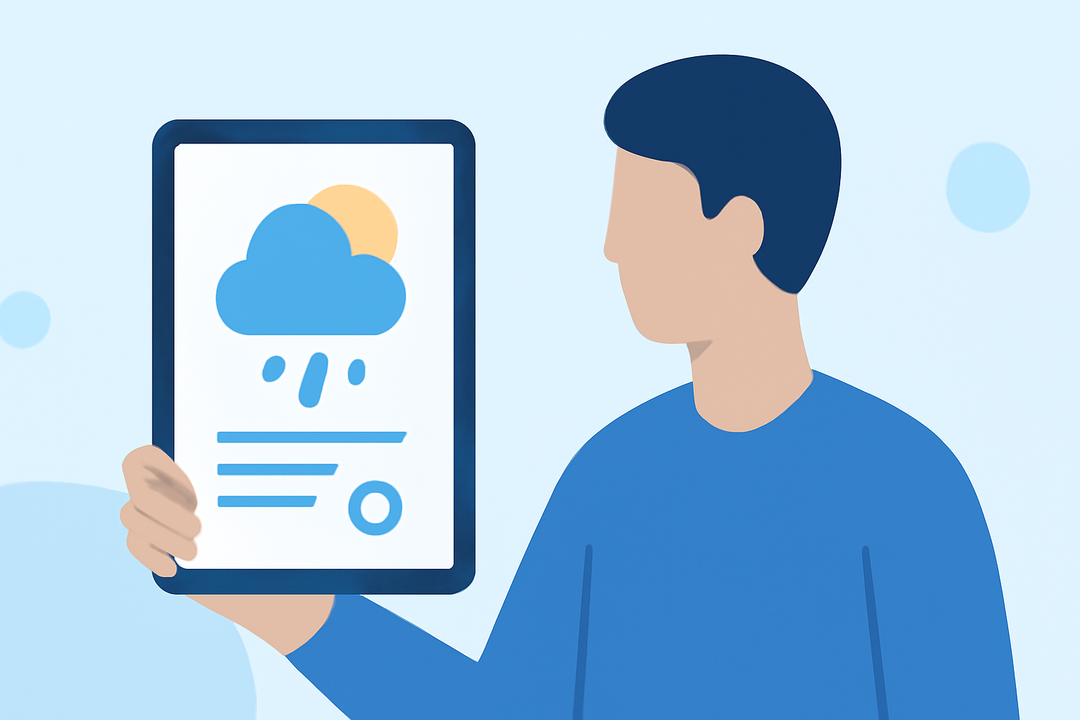 Common Weather Questions for Train Travelers on a Tablet