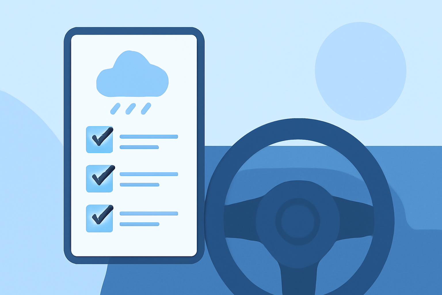 Weather for Trains Checklist in the Car