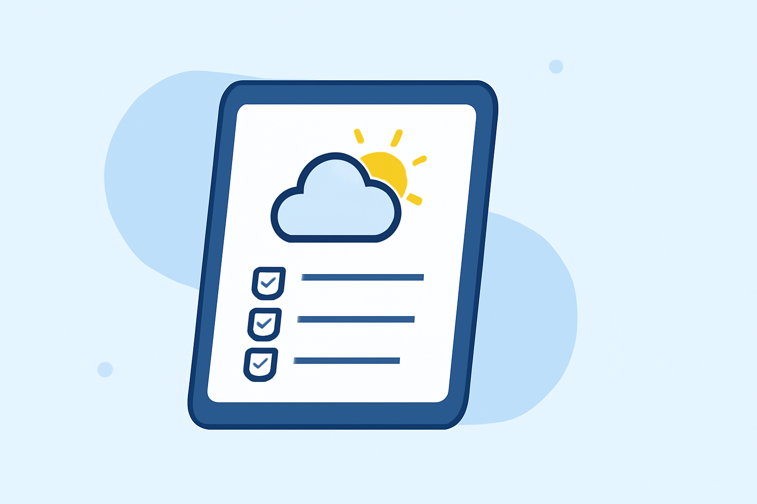 Common Weather-Aware To-Do List Questions on a Tablet