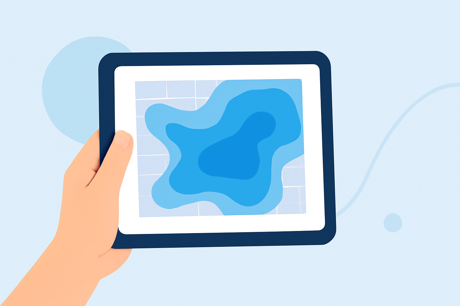 Water Accumulation Maps Basics on a Tablet