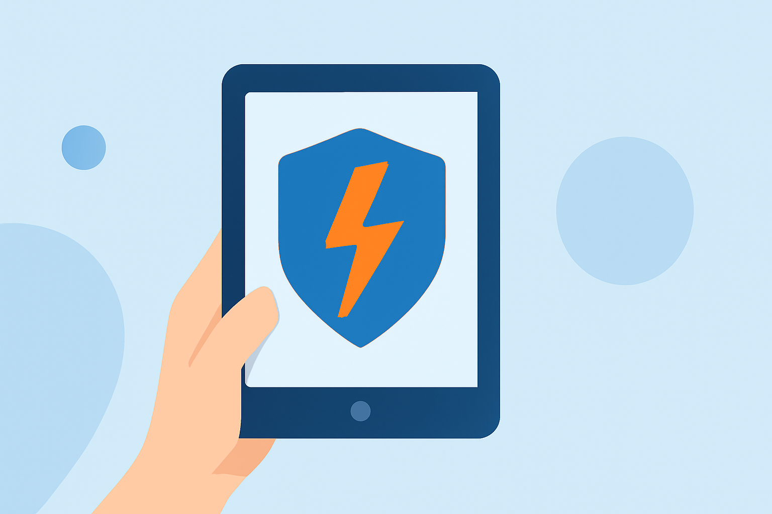 Lightning Strike Prevention Guide on a Tablet