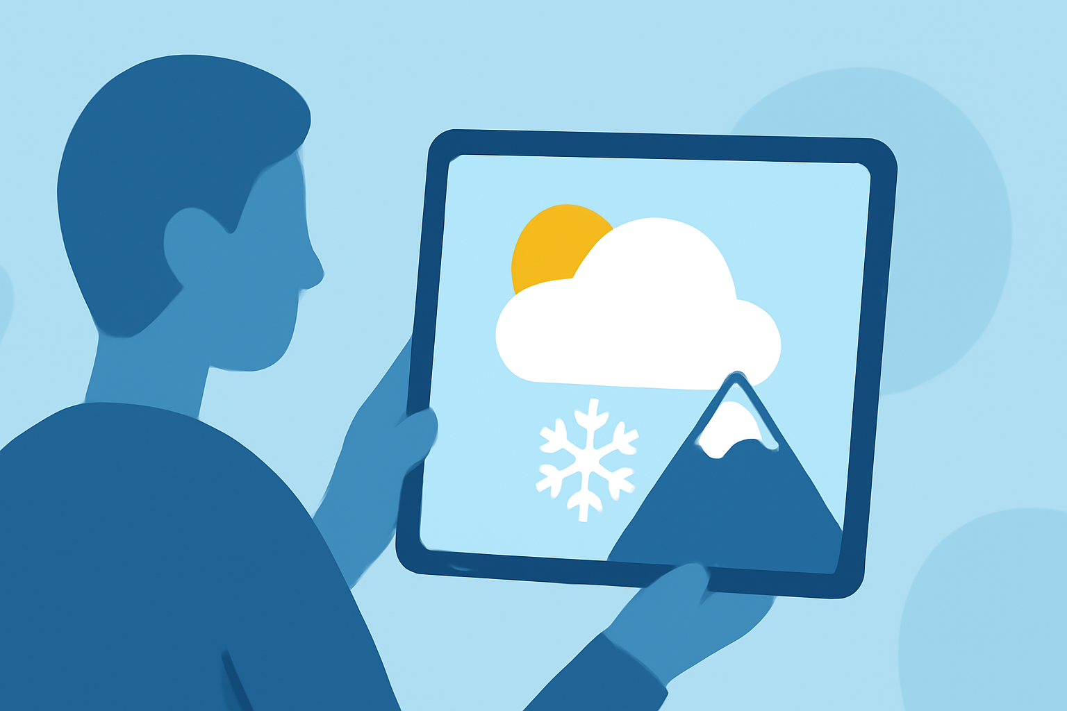 Weather for Snowboarding Trips on a Tablet