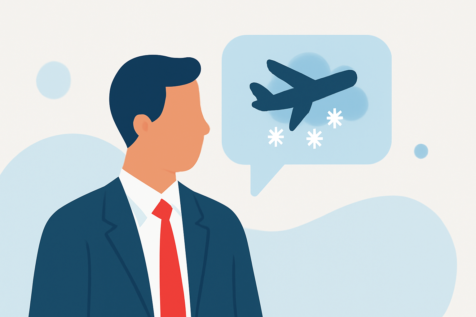 Managing Snow-Induced Flight Delays During Business Trips