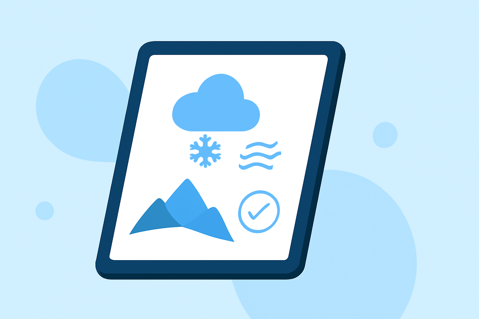 Weather for Skiing Basics on a Tablet