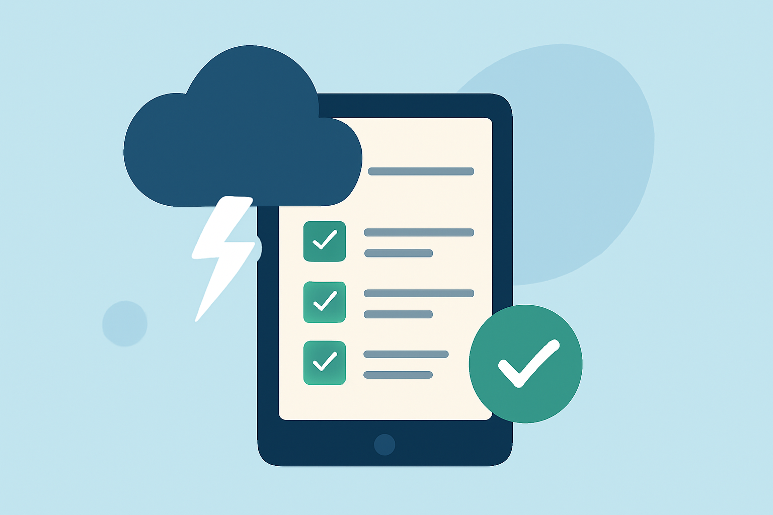 Rebooking Around a Storm Checklist on iPad