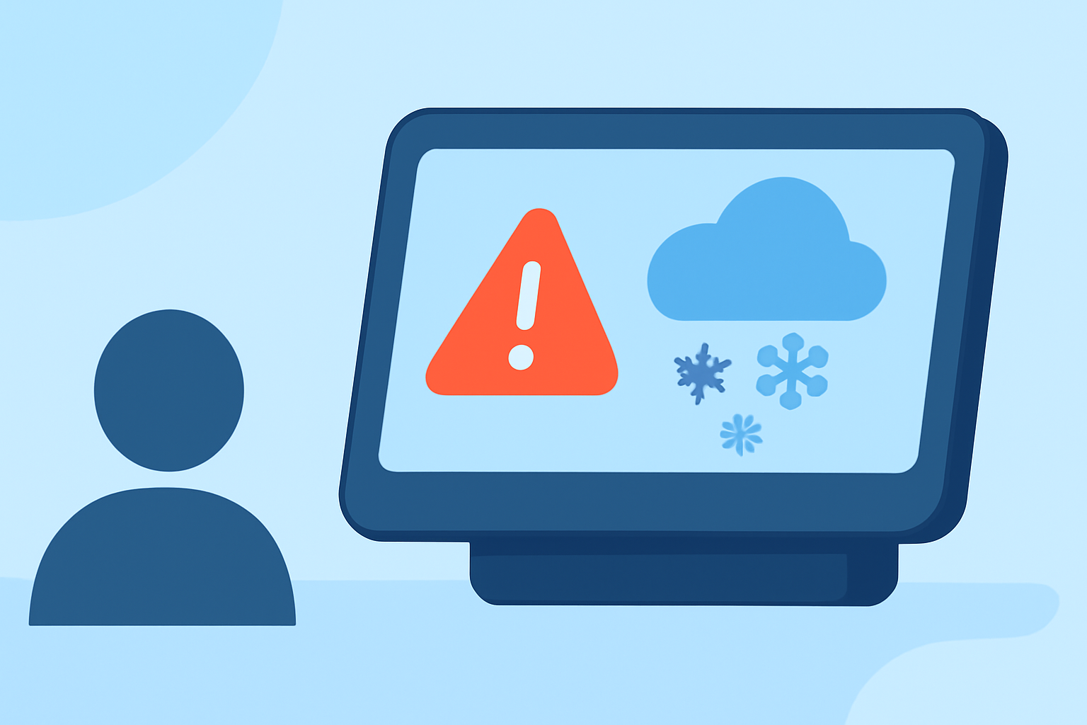 Ice Storm Alerts Guide on a Smart Display