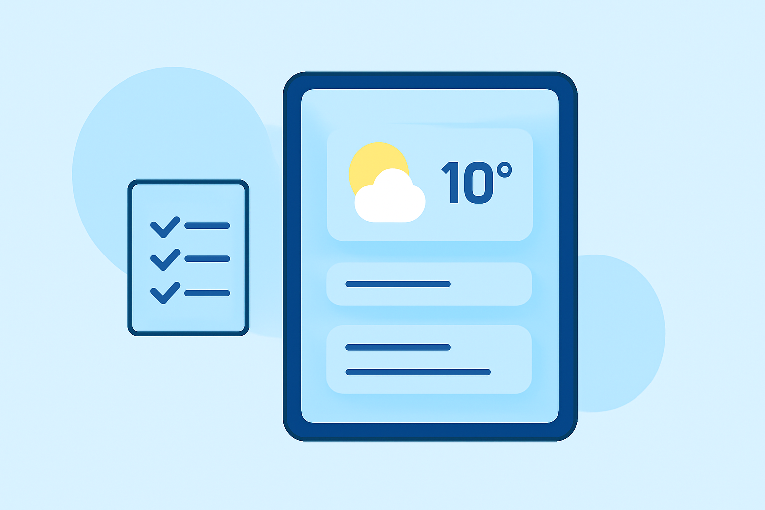 Weather Home Screen Widgets Checklist on iPad