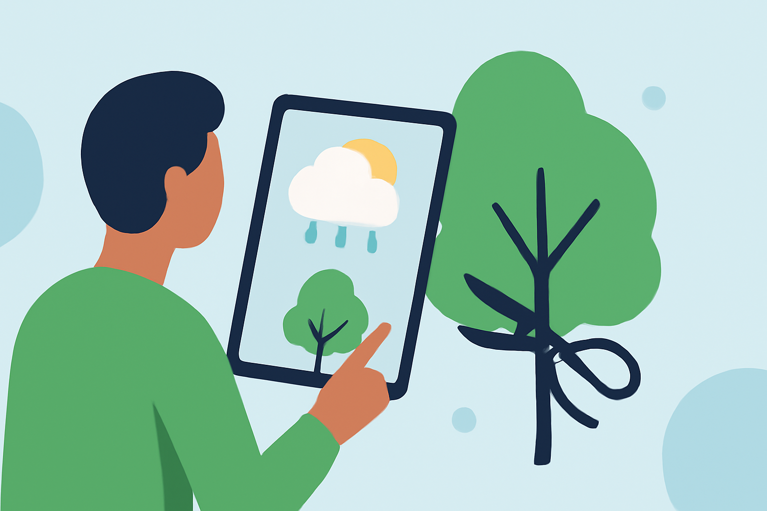 Ensuring Safe Tree Trimming with Weather Awareness on Your iPad