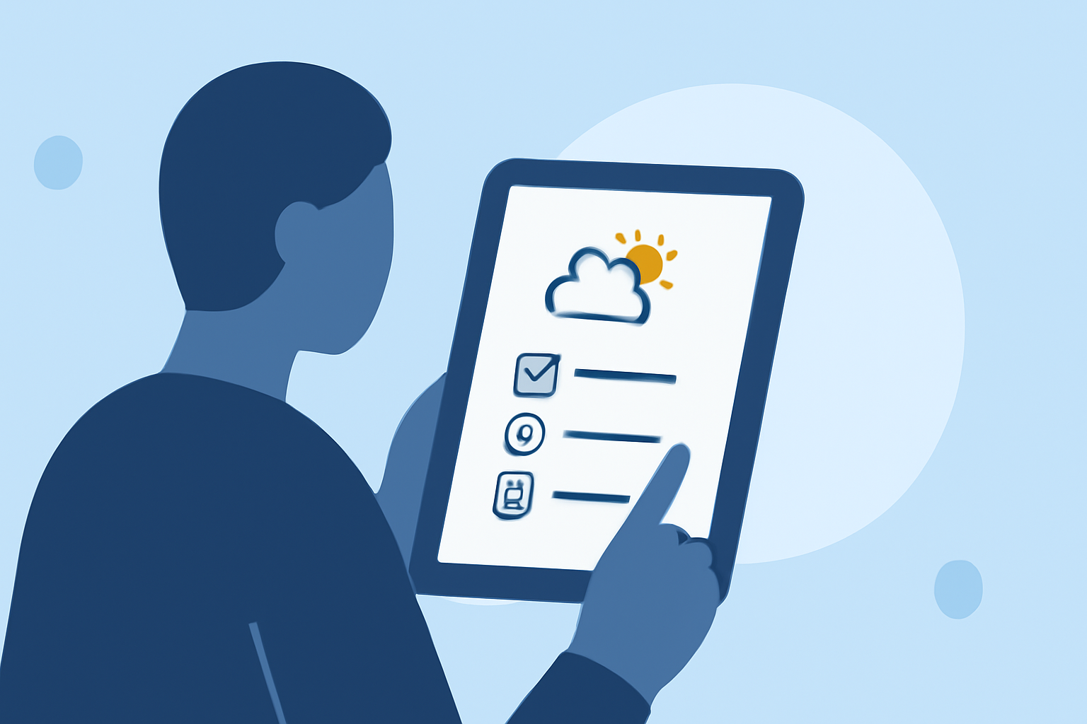 Tracking Weather Through Your Travel Day Checklist on iPad