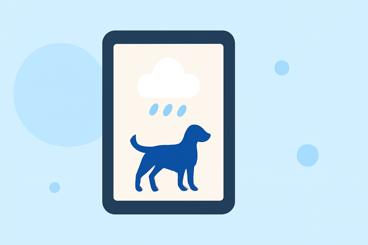 Weather for Pet Walking Basics on a Tablet