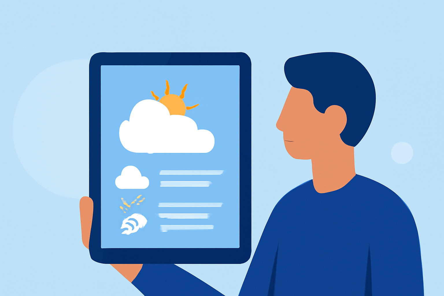 Common Weather Questions for Group Trips on a Tablet