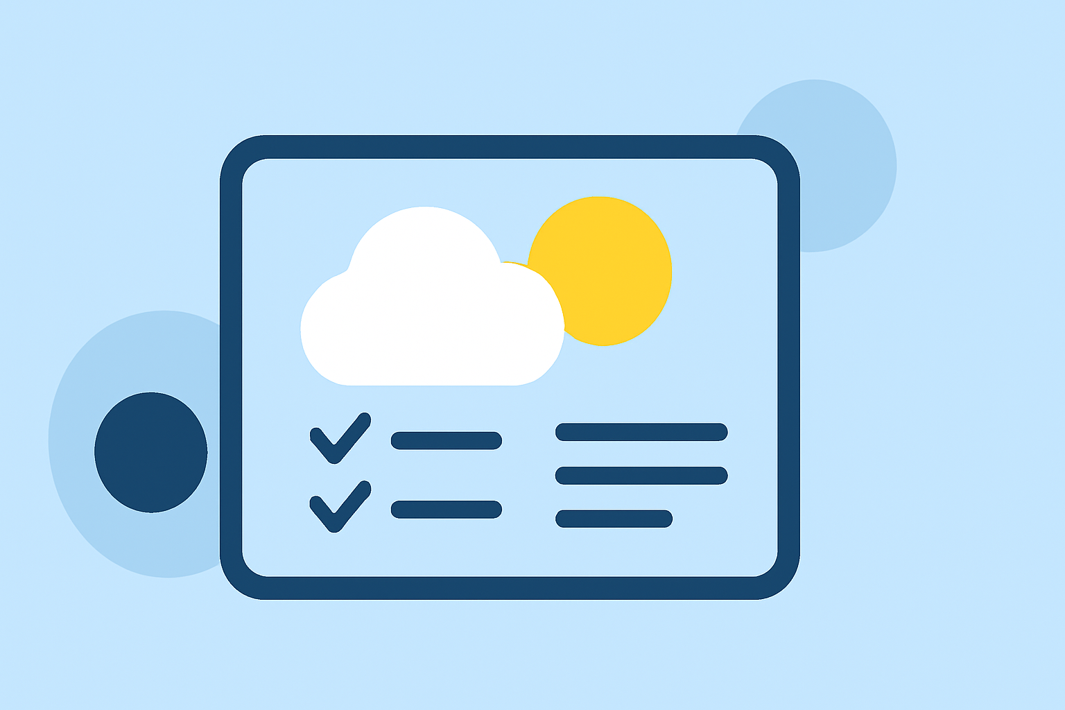 Weather Widget Data Choices Checklist for In-Car Use
