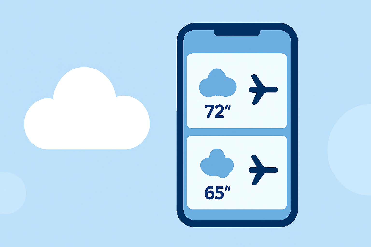 Comparing Weather Across Airports on iPhone