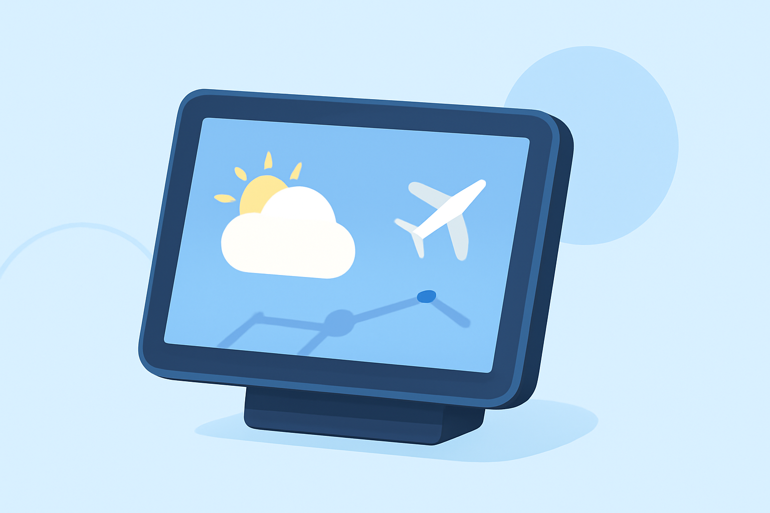 Travel Weather Planning Guide on a Smart Display