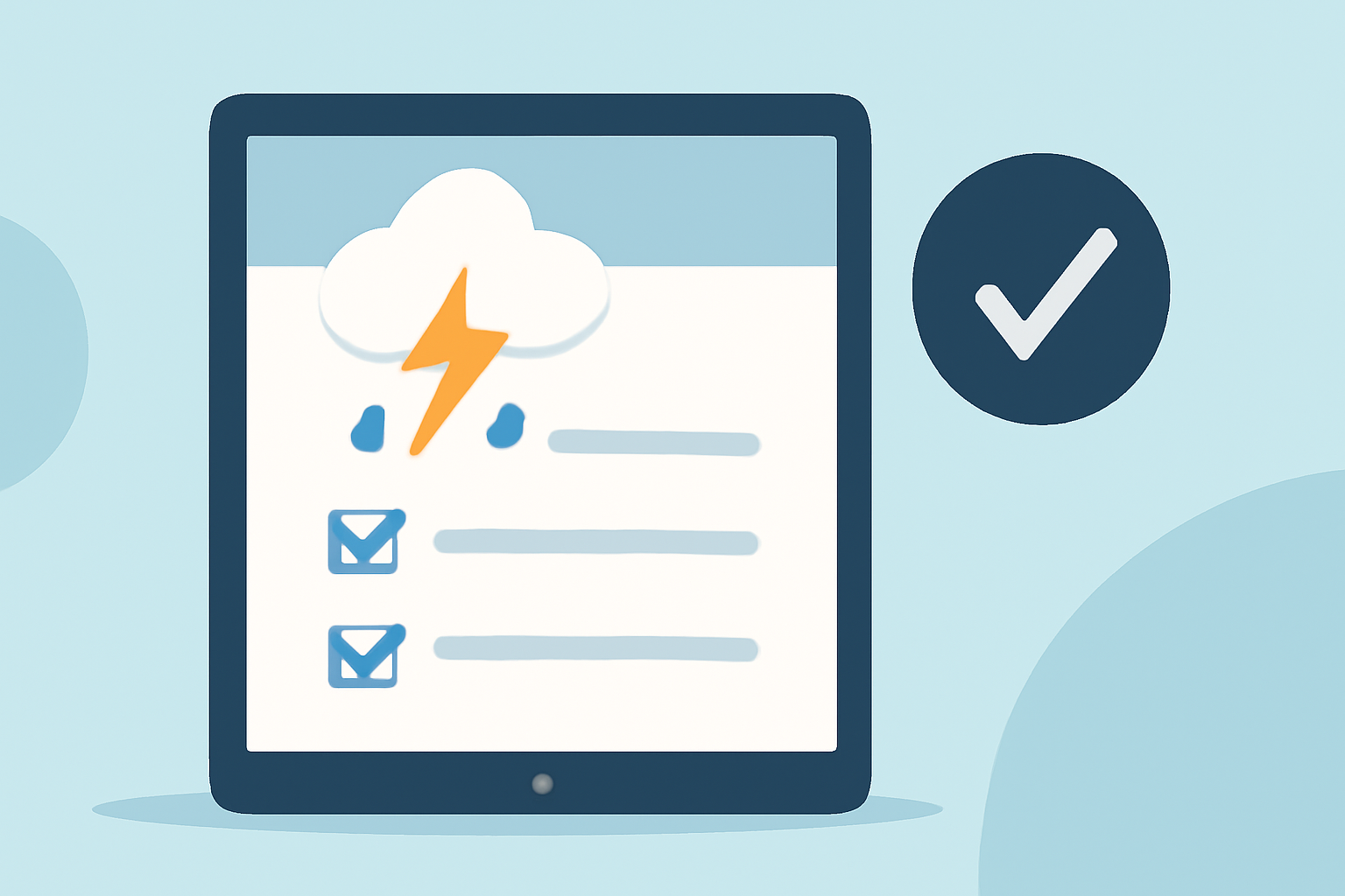 Weather Alert Lead Times Checklist on iPad