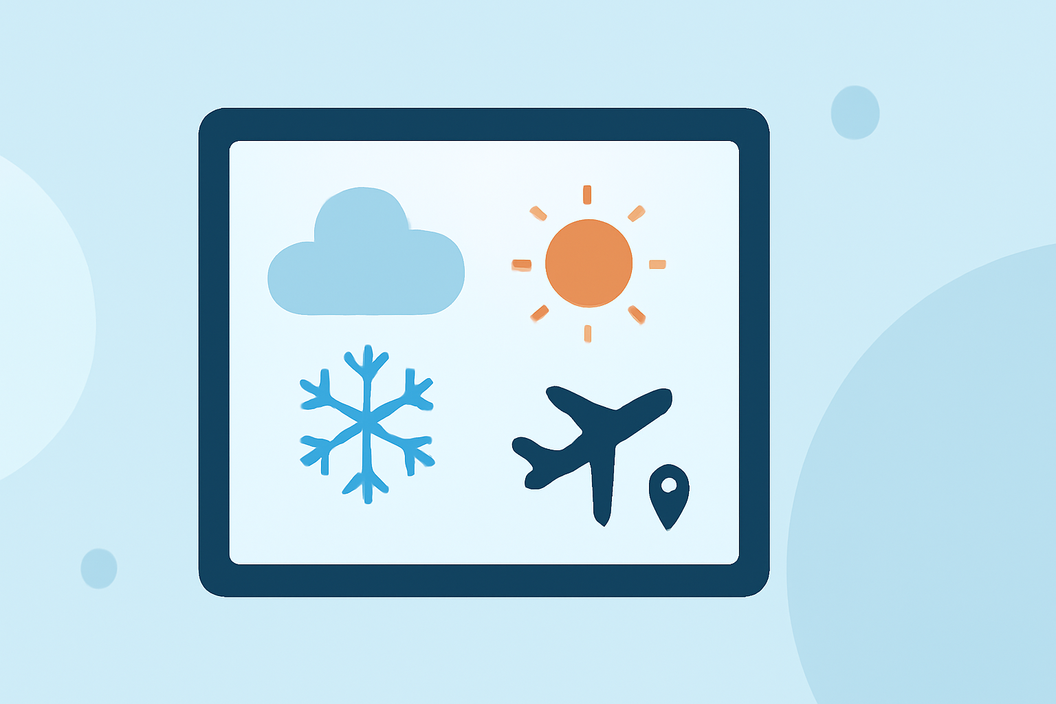 Weather and Getting to the Airport Explained on iPad
