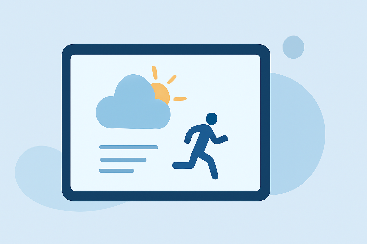 Weather for Running Basics on a Tablet