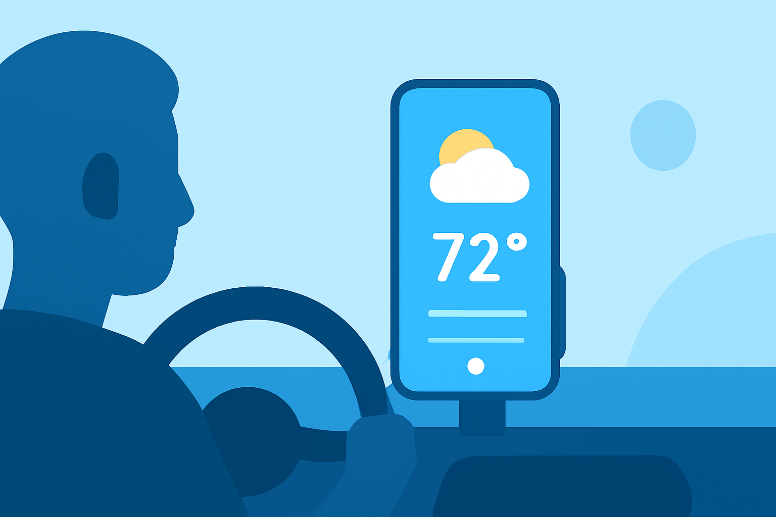 Weather App Home Screen Tutorial in the Car
