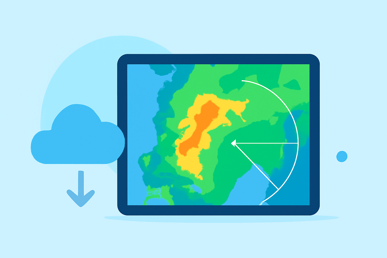 Animated Weather Radar Guide on a Tablet