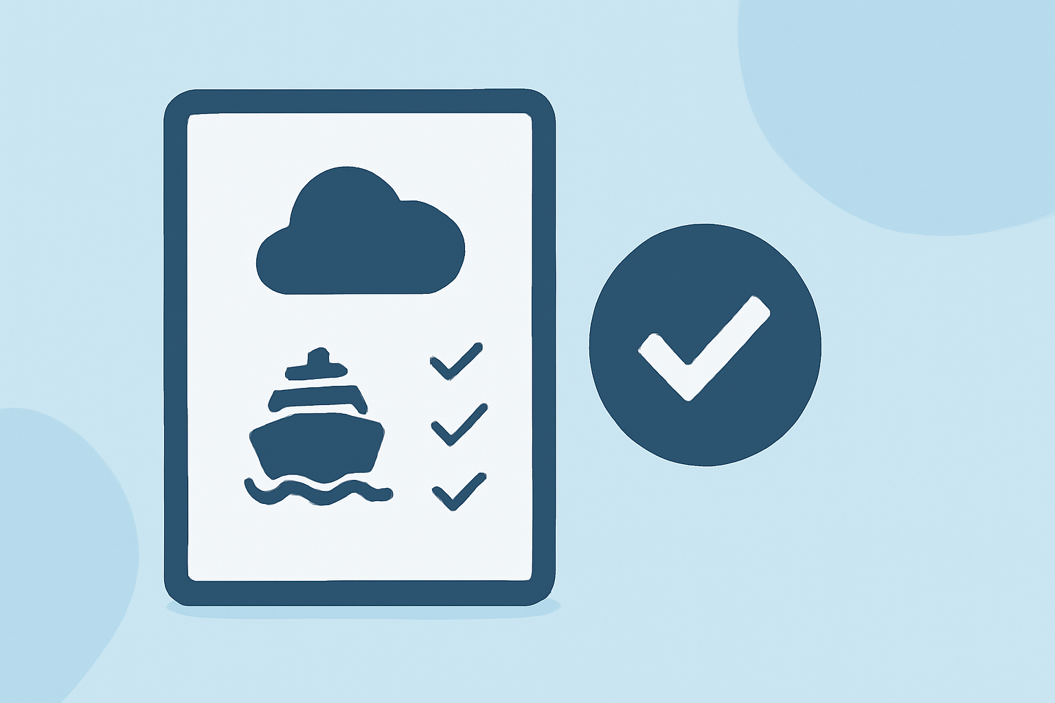 Weather for Ferries Checklist on iPad