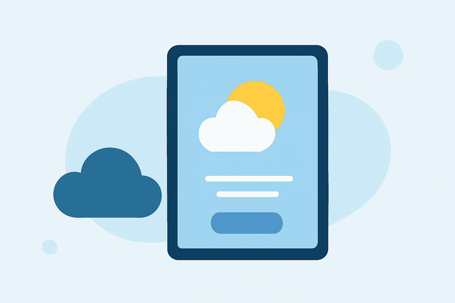 Easy Weather App Onboarding on a Tablet