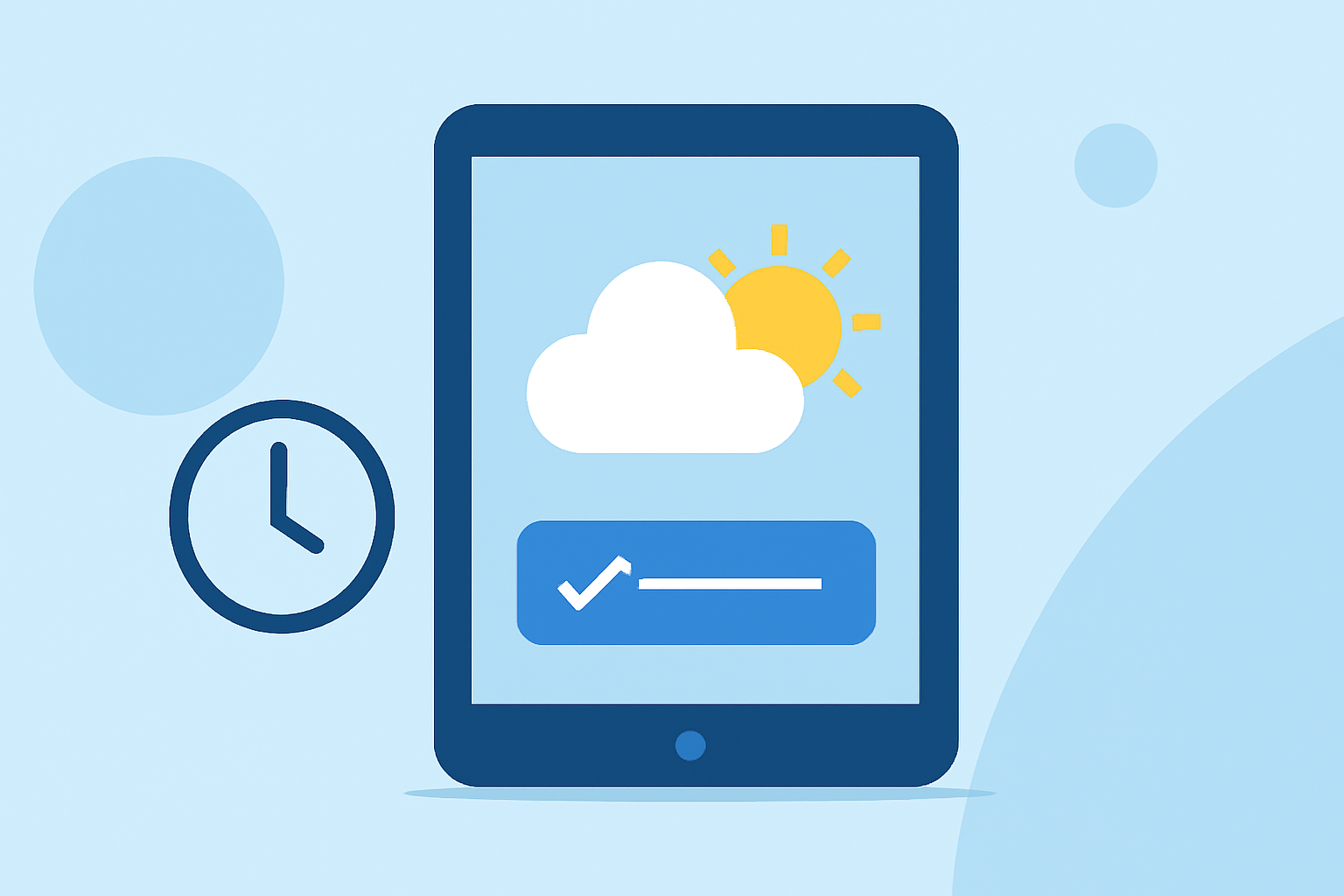 Easy Weather Notification Scheduling on a Tablet