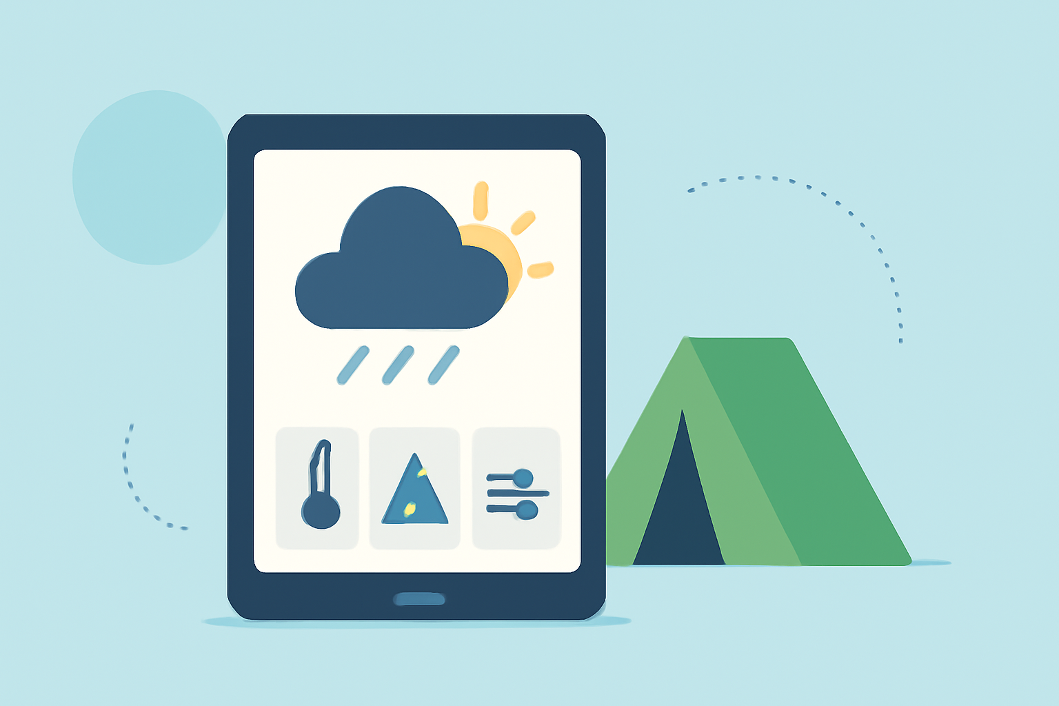 Weather Essentials for Outdoor Camping on a Tablet