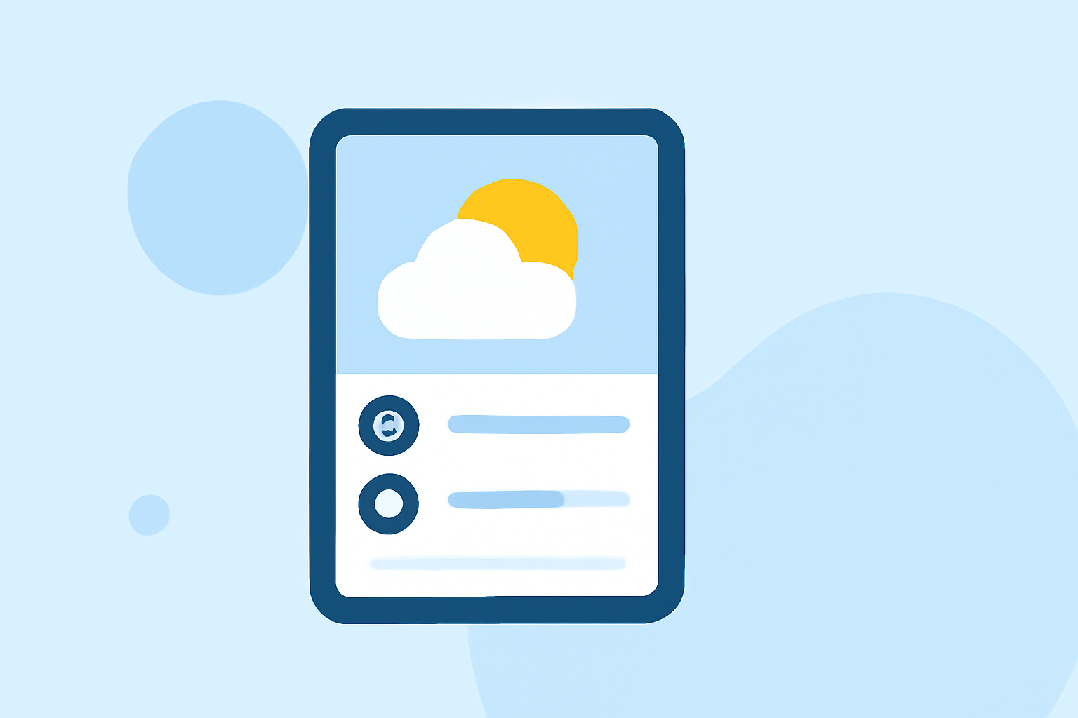 Easy Weather Widget Data Choices on a Tablet