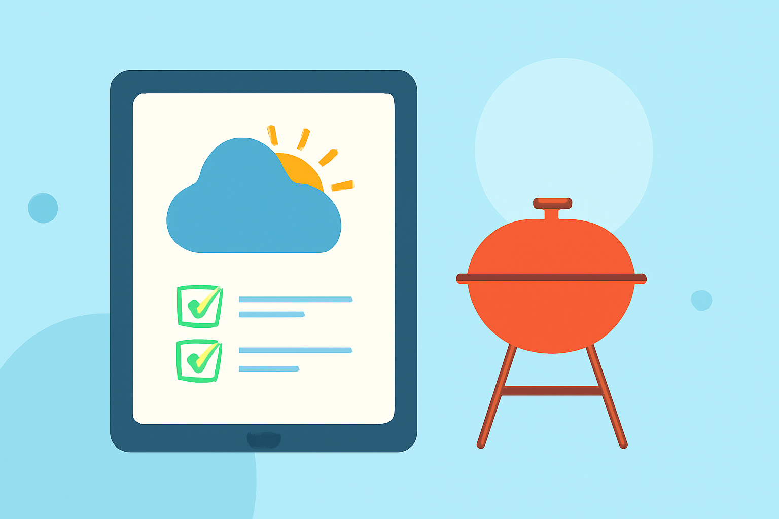 Weather for Outdoor Barbecue Checklist on iPad