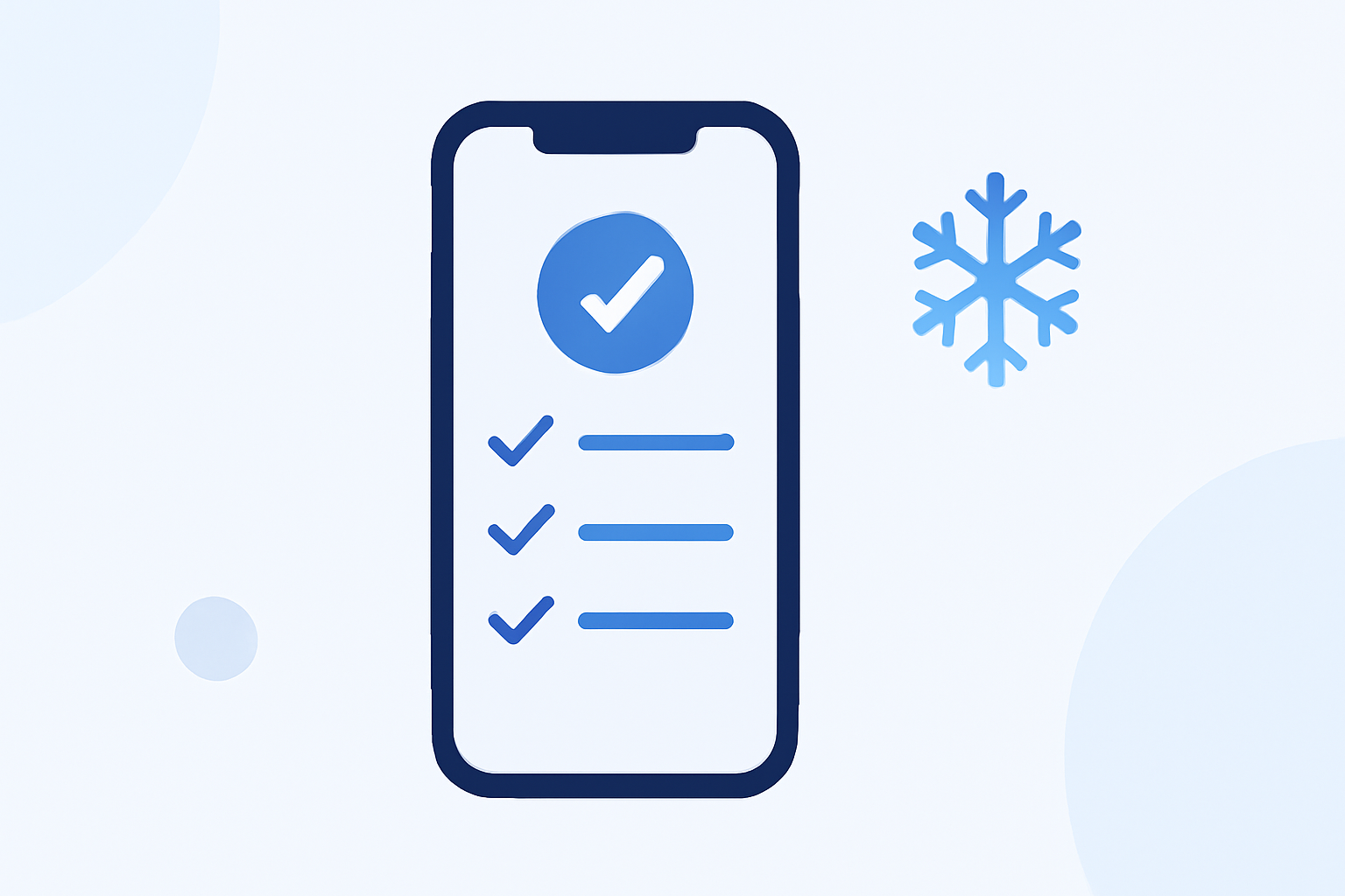 Your Snow Start Time Checklist on iPhone