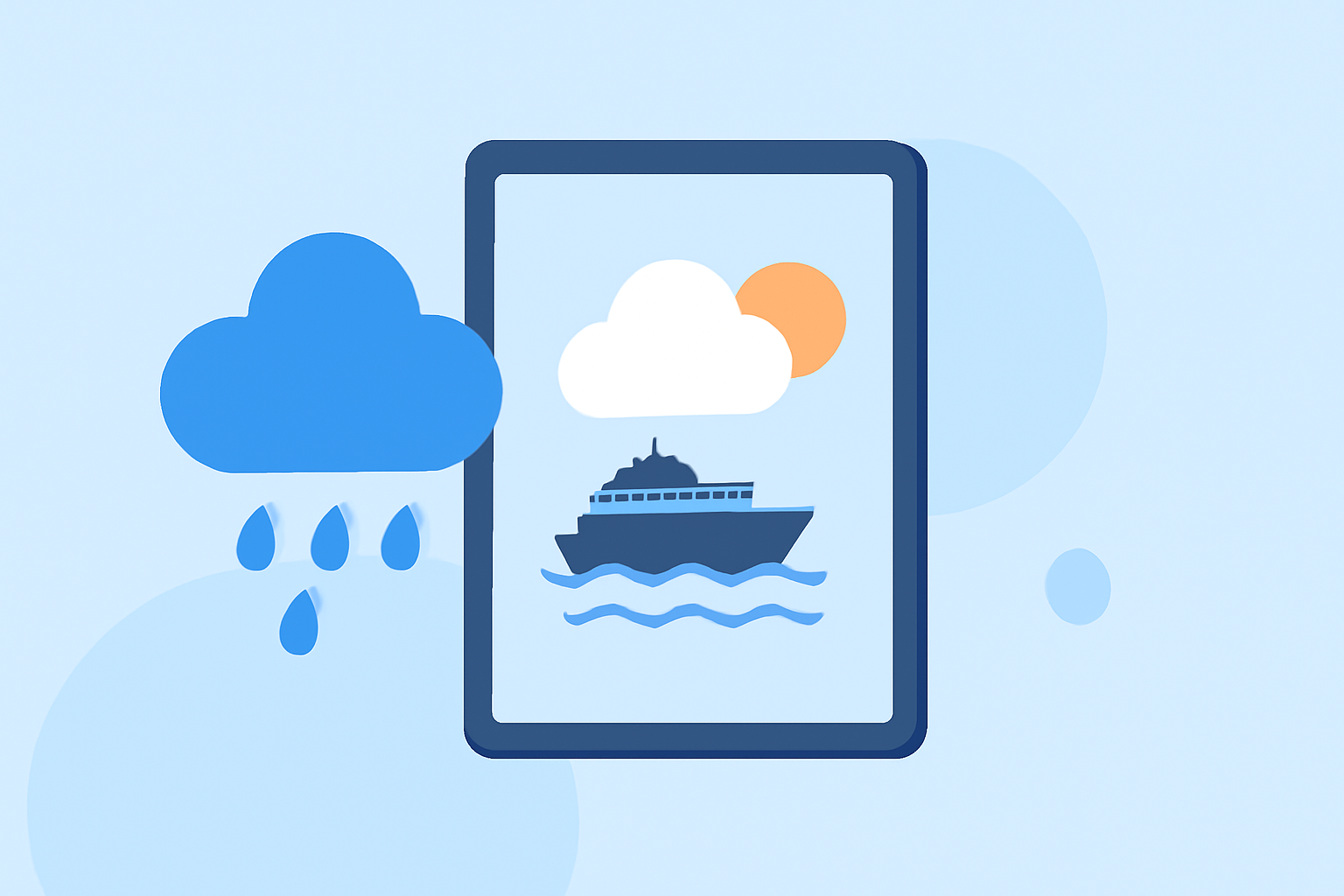 Weather for Ferries Explained on iPad