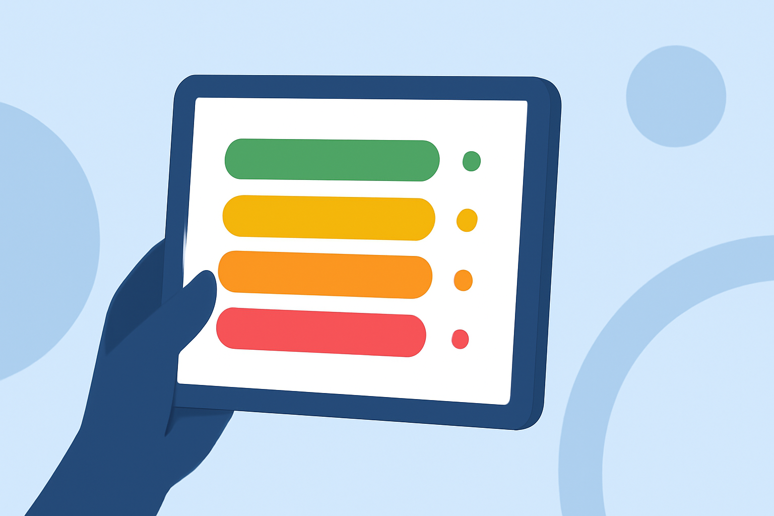 AQI Categories Guide on a Tablet