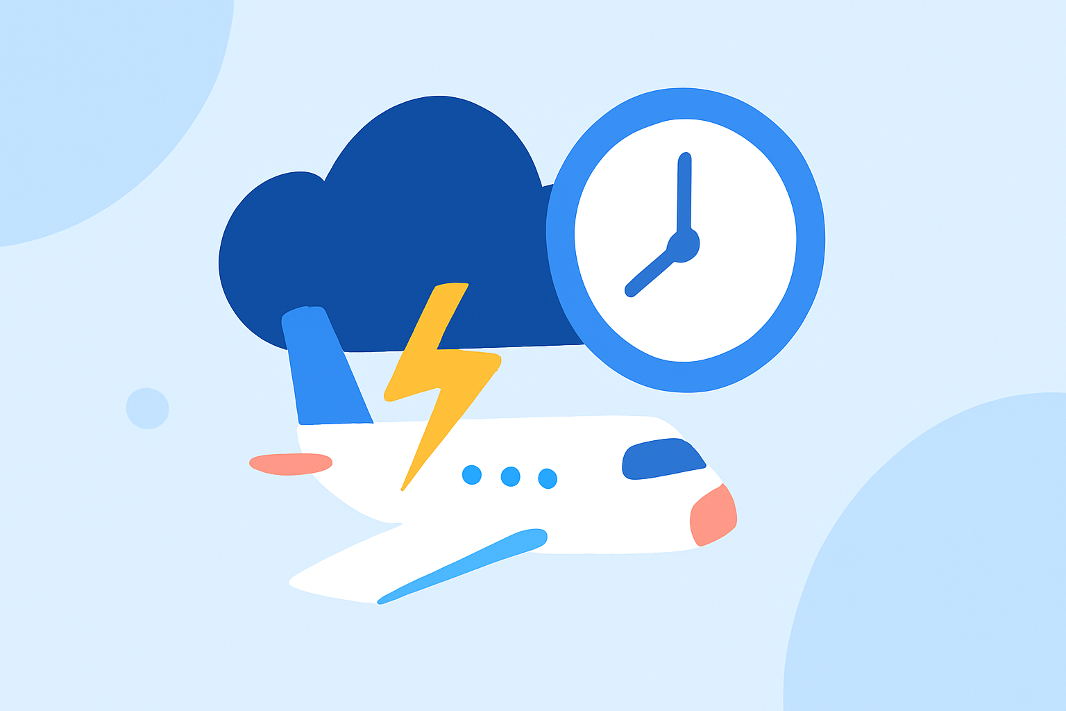 Timing Flights Around Storms: Real-Time Basics