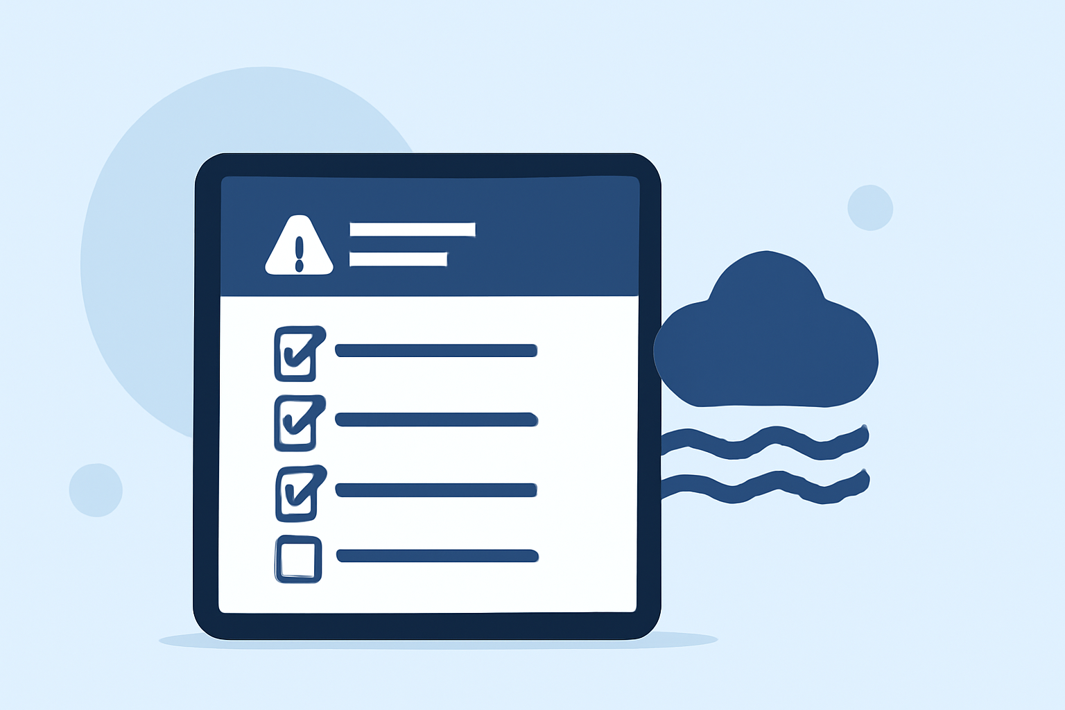 Essential Flood Alerts Checklist on iPad