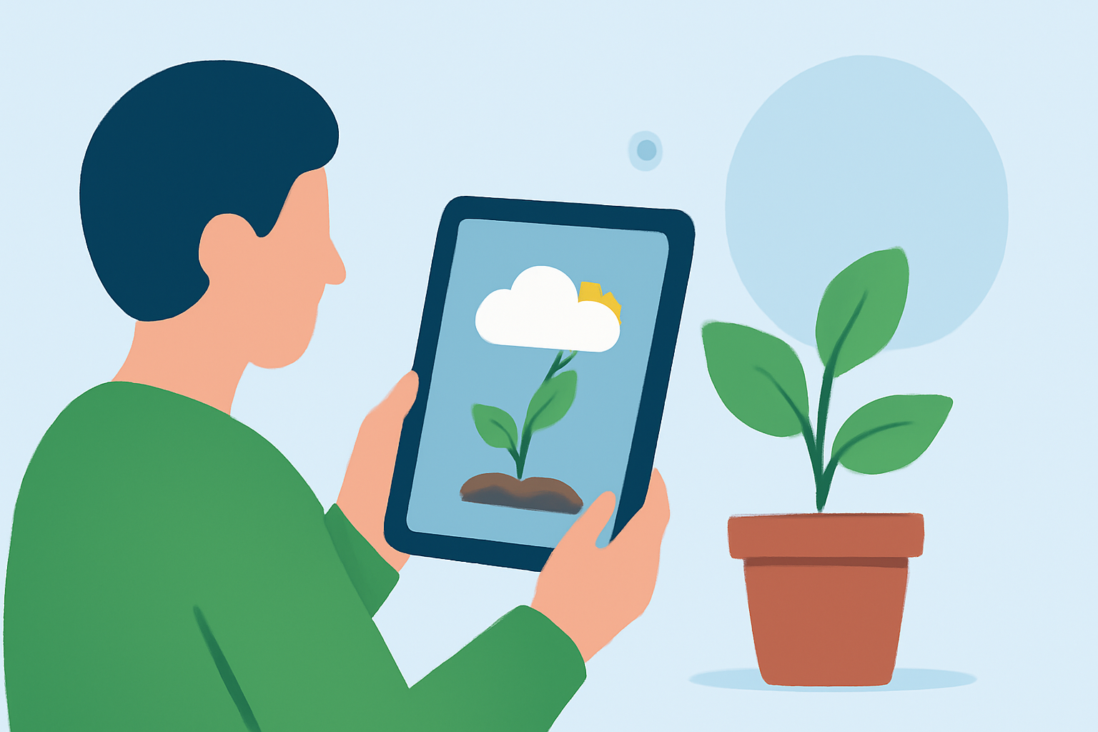 Easy Weather for Outdoor Gardening on a Tablet