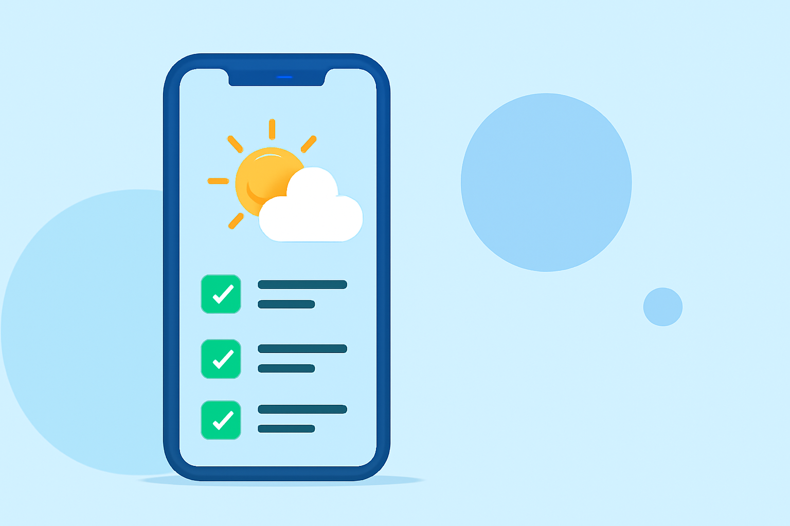 Summer Weather Outlook Checklist on iPhone