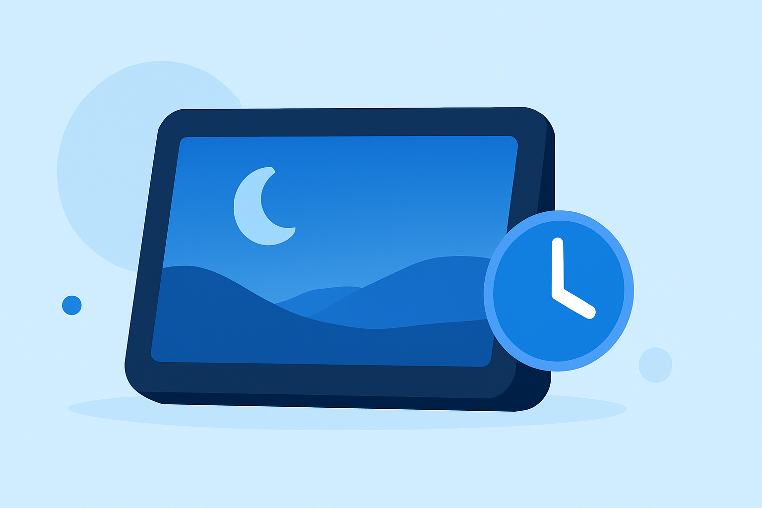 Blue Hour Timing Guide on a Smart Display