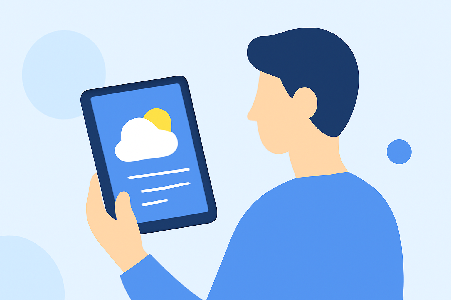 What is a Morning Weather Check on a Tablet?