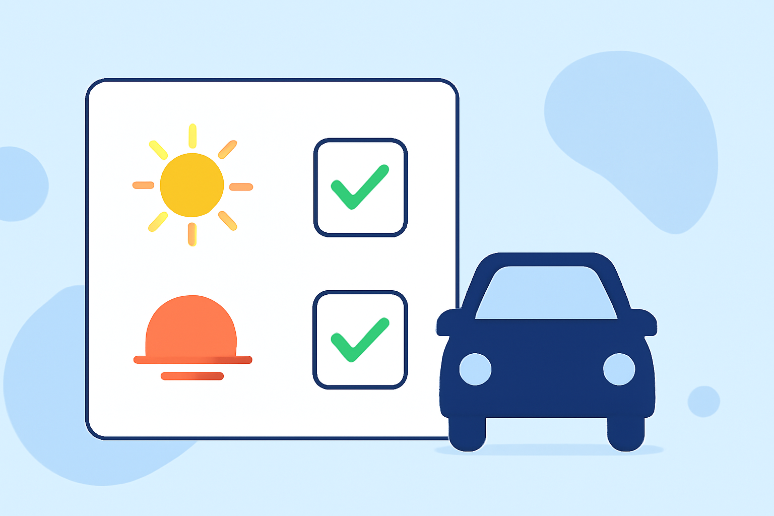 Sunrise and Sunset Times Checklist for Safer Driving
