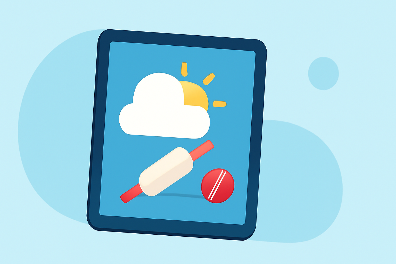 Weather for Cricket Basics on a Tablet