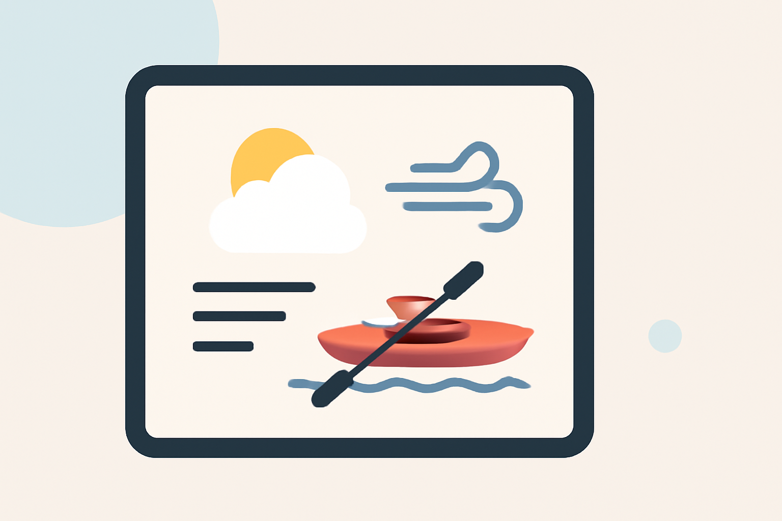 Weather for Kayaking Trips Explained on iPad