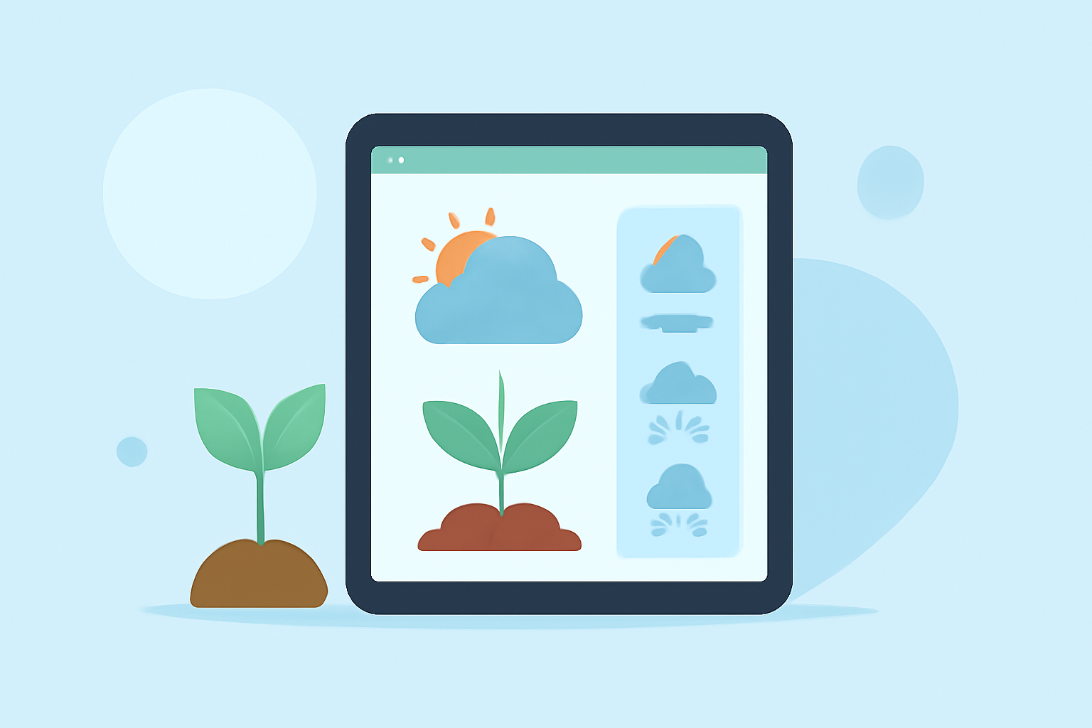 Weather for Vegetable Growing Guide on a Tablet