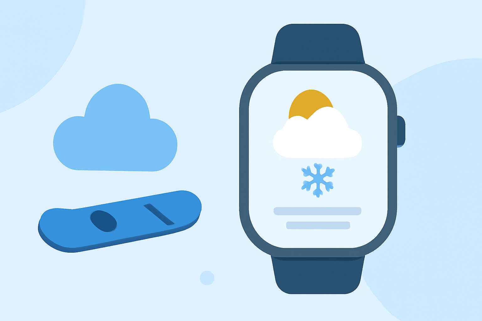 Weather for Snowboarding Trips Examples on Wear OS